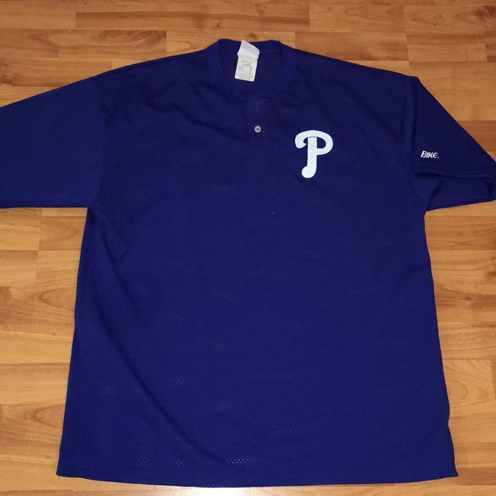 Vintage retro practice mens Philadelphia Phillies #22 Blue Batting Jersey XL